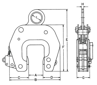イーグルクランプEC型　寸法図