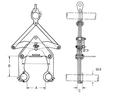 イーグルクランプEKB型　寸法図