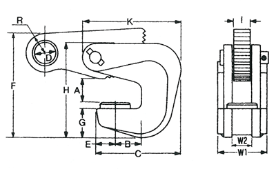 イーグルクランプVA型　寸法図